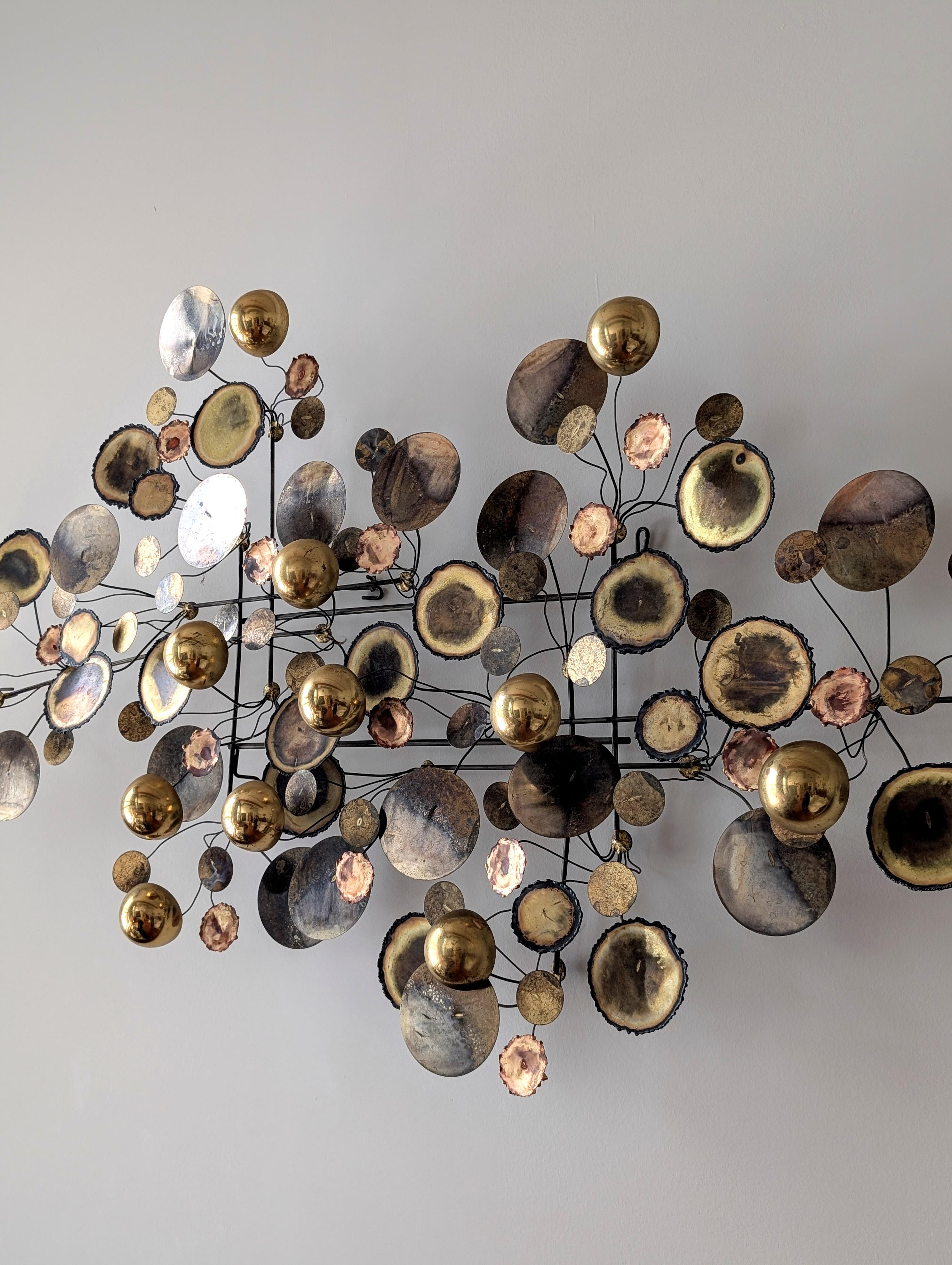 Vintage Curtis Jere Regentropfen Wandskulptur (20. Jahrhundert) im Angebot