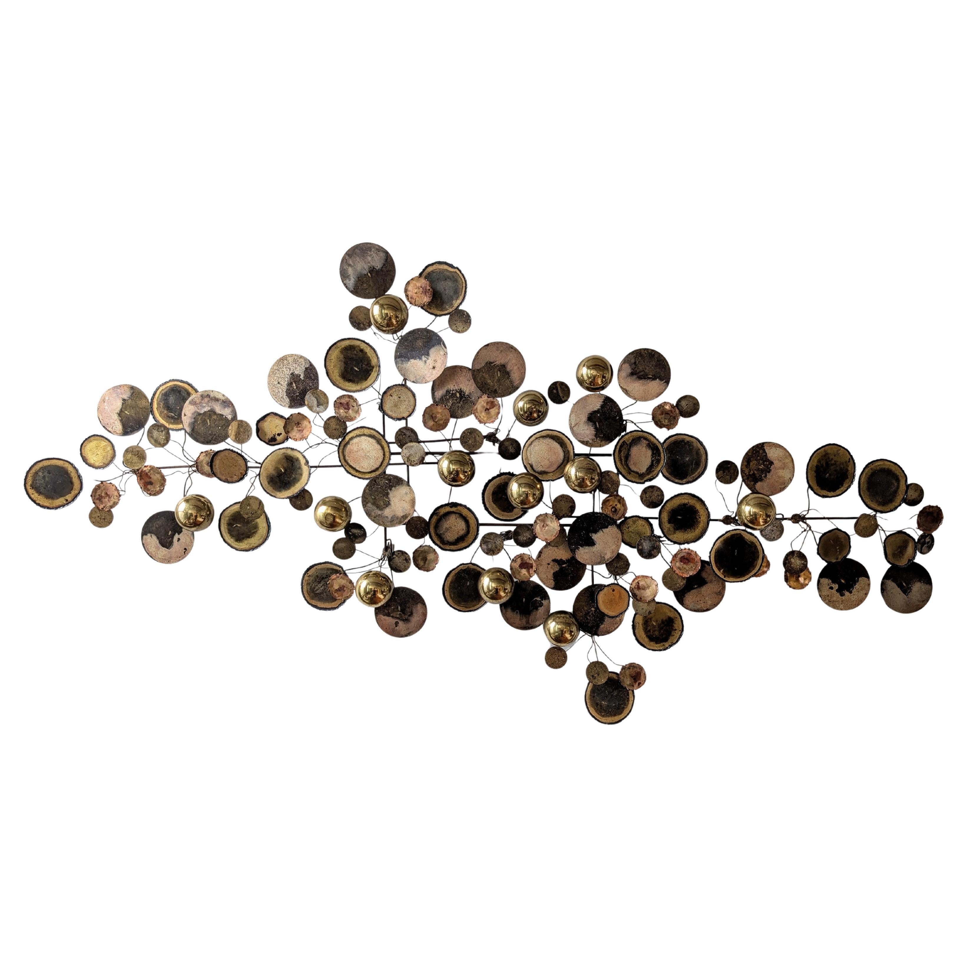 Vintage Curtis Jere Raindrops Wall Sculpture