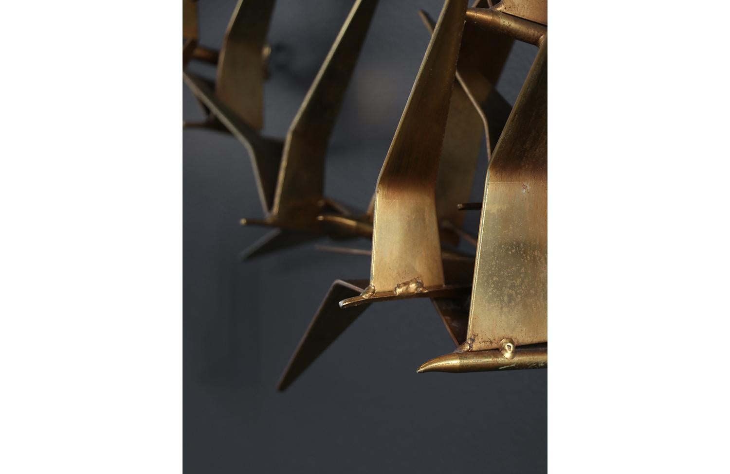 Sculpture vintage en laiton Sea Gulls de Curtis Jere pour Artisan Housev en vente 2