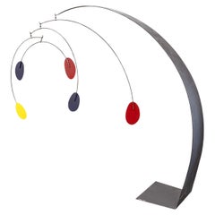 Vintage Curtis Jere Signed 1986 Metal Kinetic Table Sculpture Mobile Retro MCM