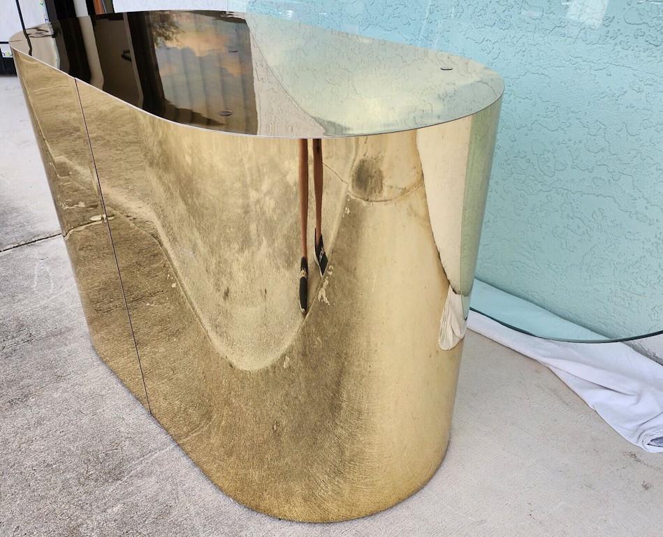 Vintage Curtis Jere Style Brass Dining Table For Sale 1