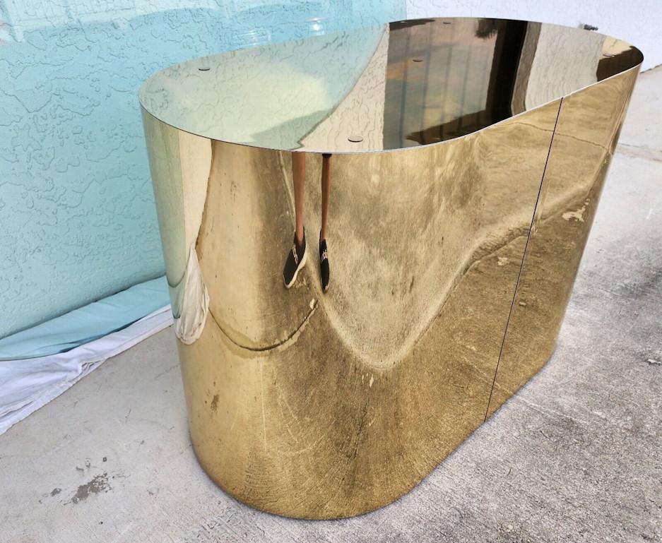 Vintage Curtis Jere Style Brass Dining Table For Sale 2