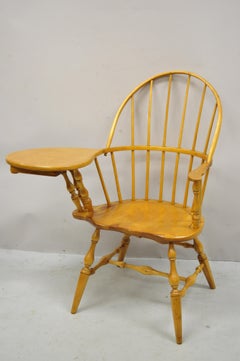 Vintage Curtis Products American Colonial Maple Windsor Writing Desk Arm Chair
