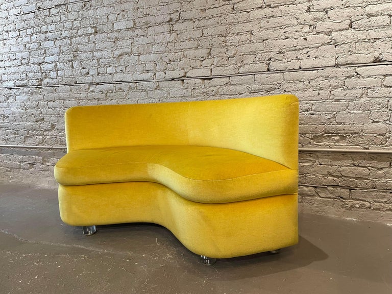 Vintage Curve Loveseats Banquette Sofas a Pair at 1stDibs