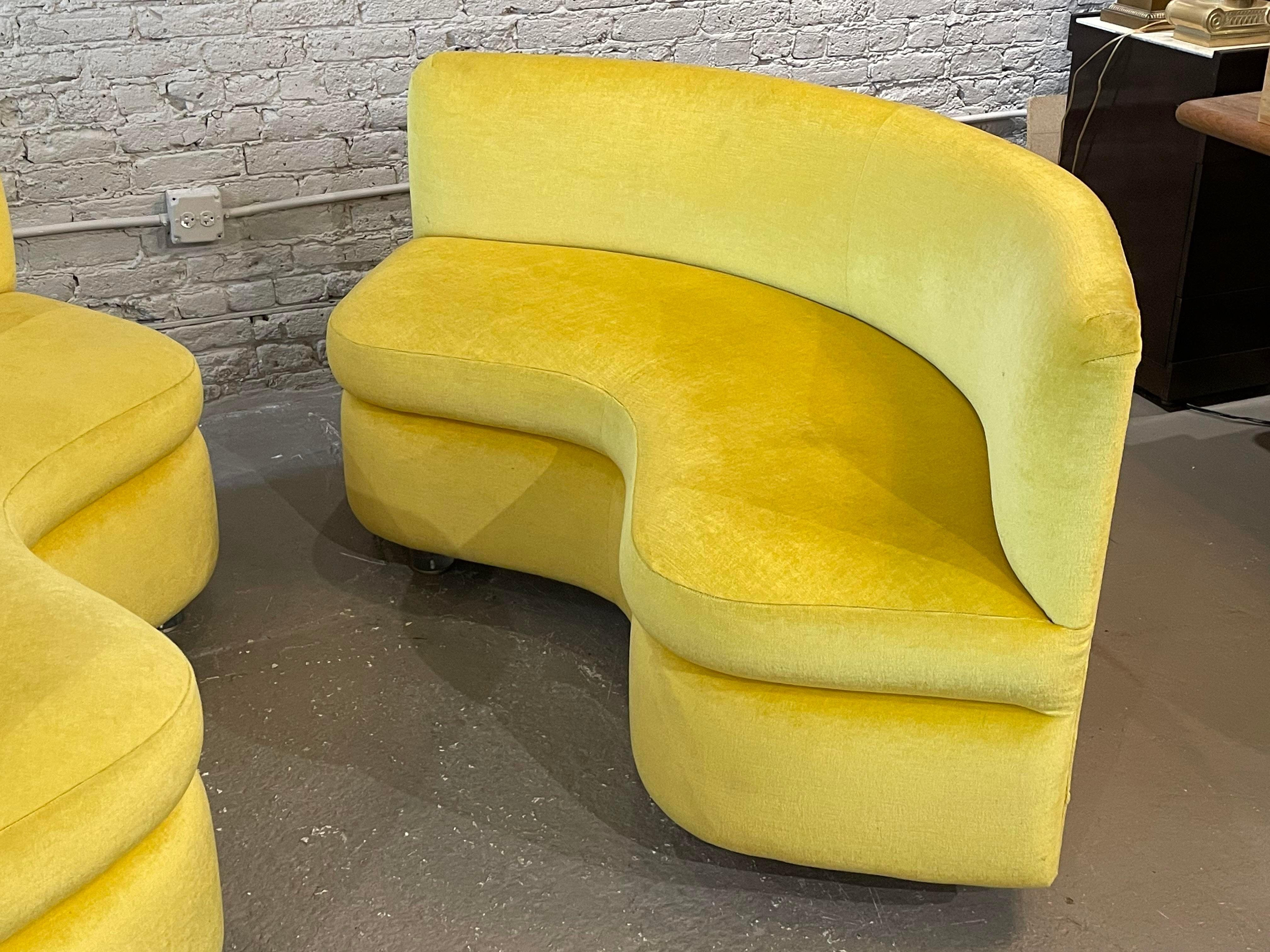 Modern Vintage Curve Loveseats Banquette Sofas - only one available 