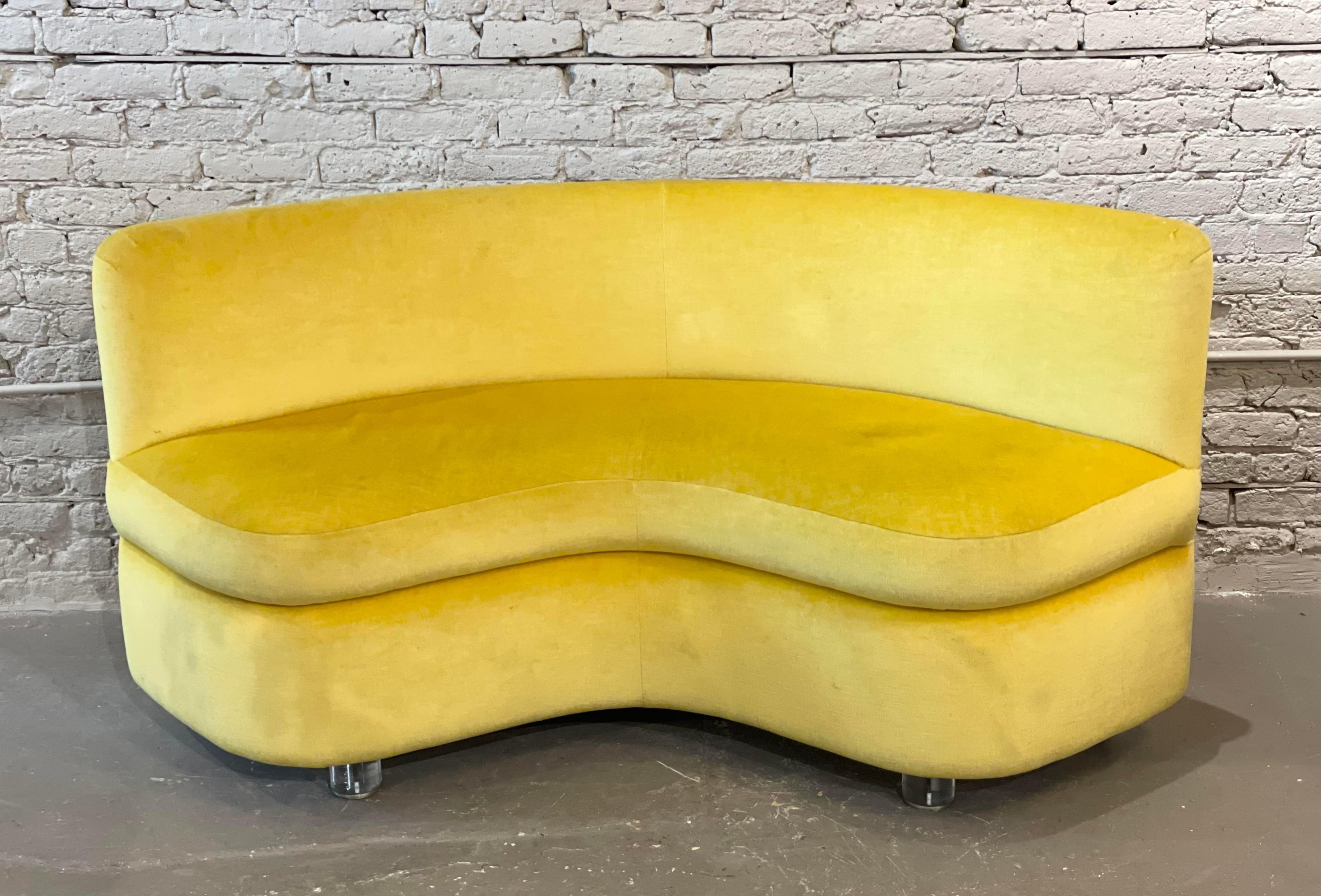 Late 20th Century Vintage Curve Loveseats Banquette Sofas - only one available 