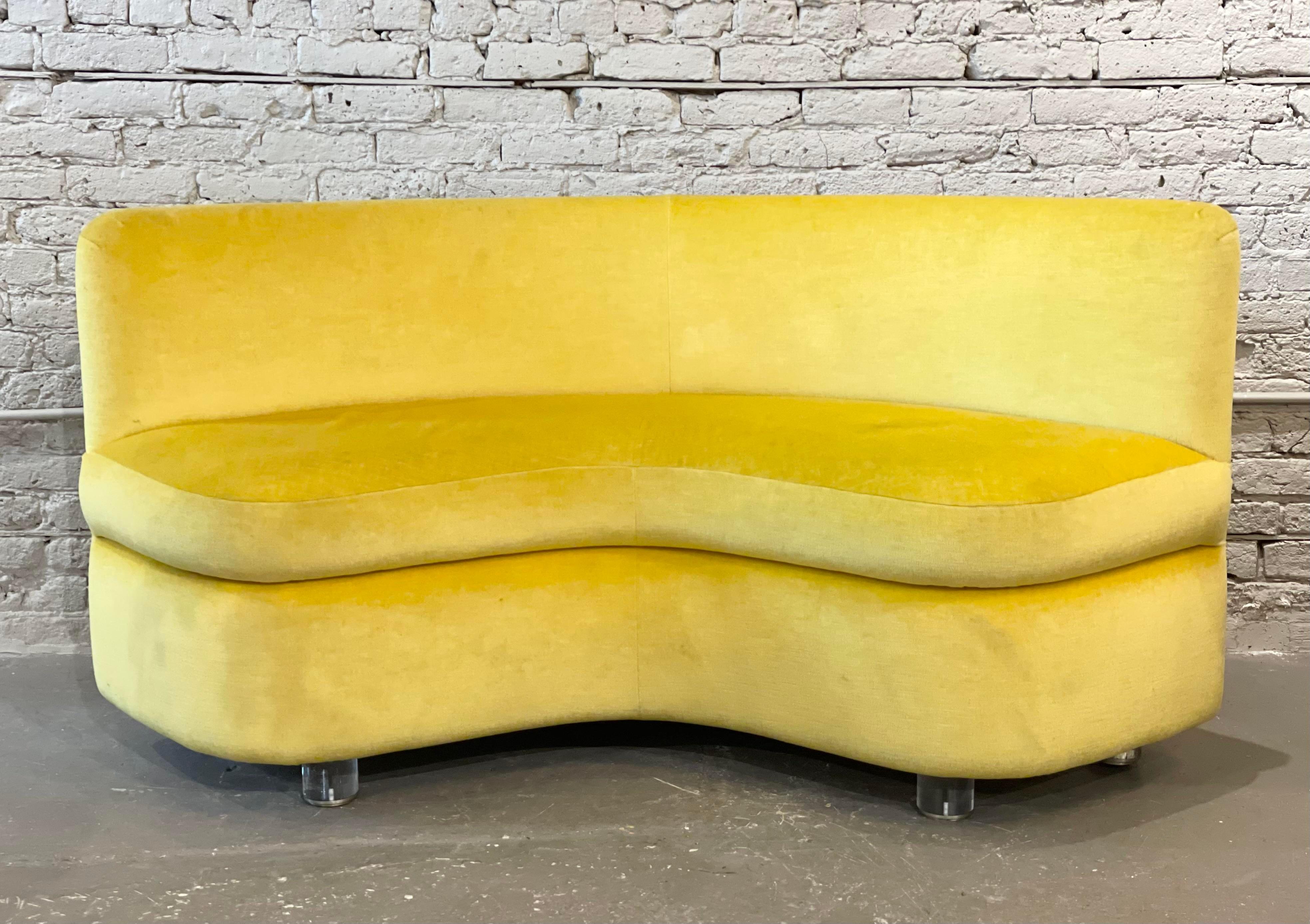 Upholstery Vintage Curve Loveseats Banquette Sofas - only one available 