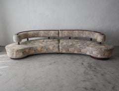 Vintage Curved 2-Piece Tapestry Sectional Sofa