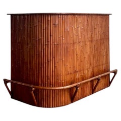 Vintage Curved Bamboo Tiki Bar