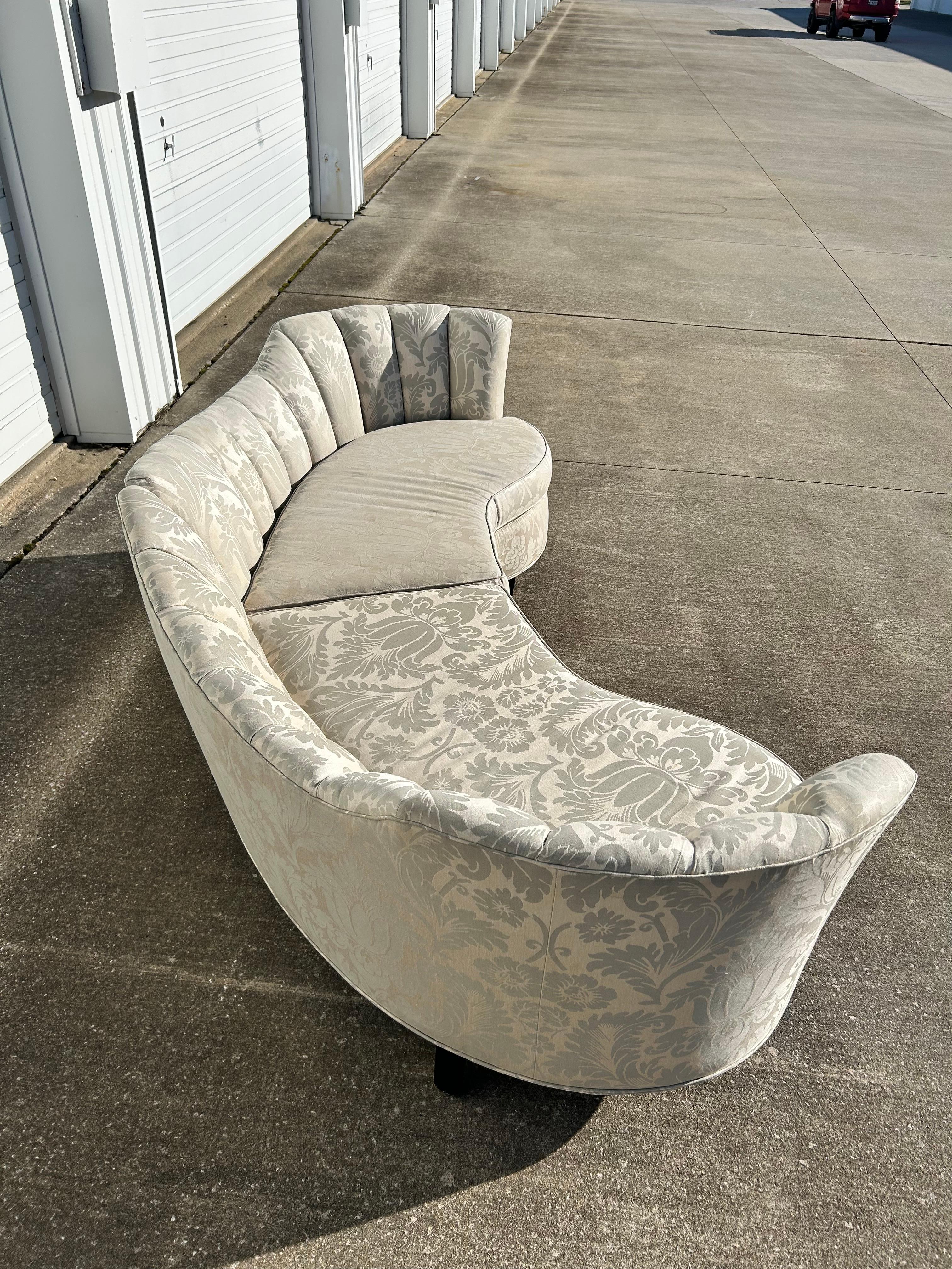 Vintage Curved Banana 2 Piece Sofa-Danish Modern style In Good Condition For Sale In Medina, OH