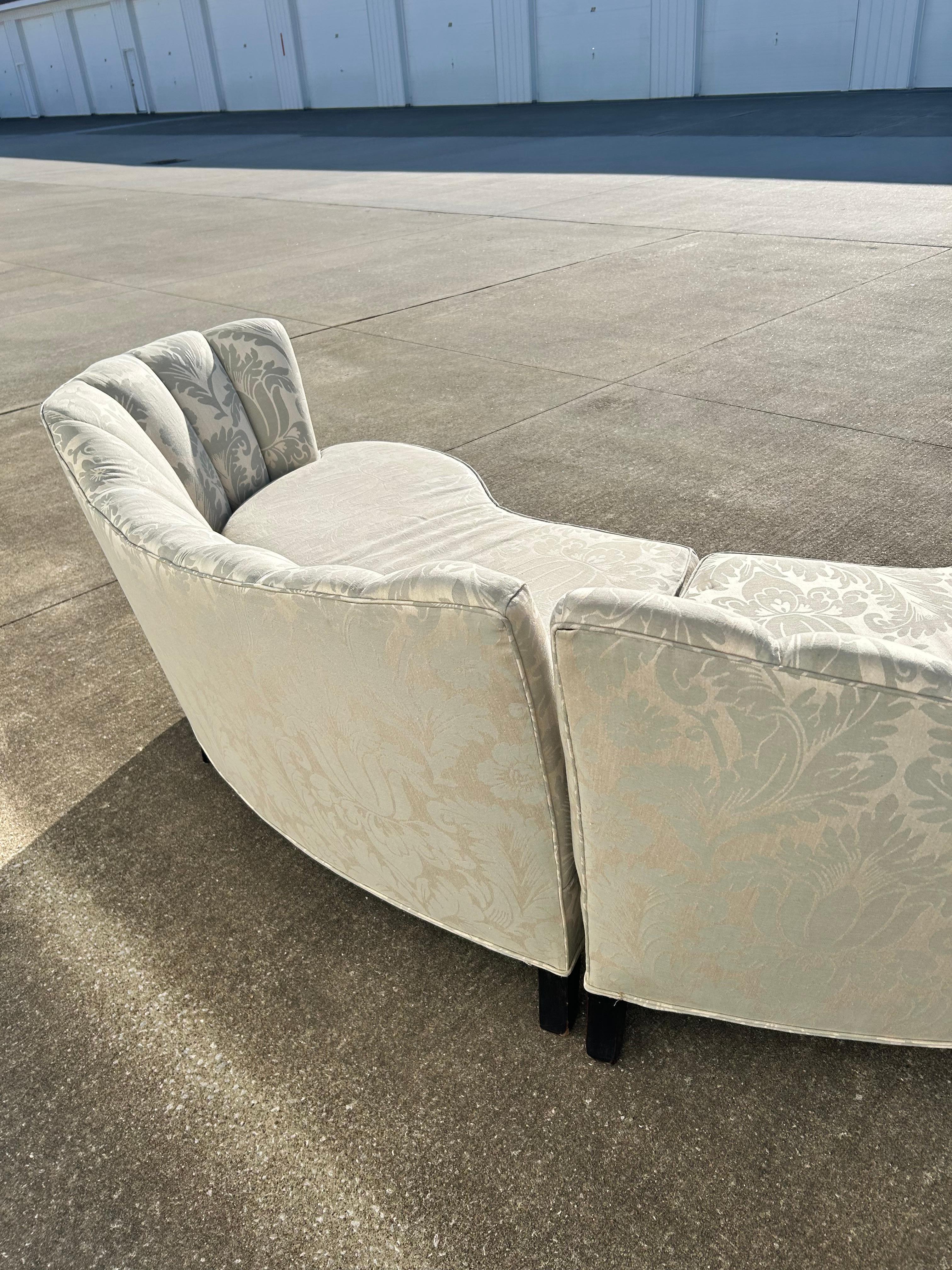 Late 20th Century Vintage Curved Banana 2 Piece Sofa-Danish Modern style For Sale