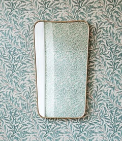 Vintage Curved Brass Wall Mirror, Italy, 1950s
