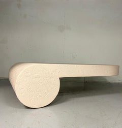 Vintage Curved Plaster and Lucite Coffee Table