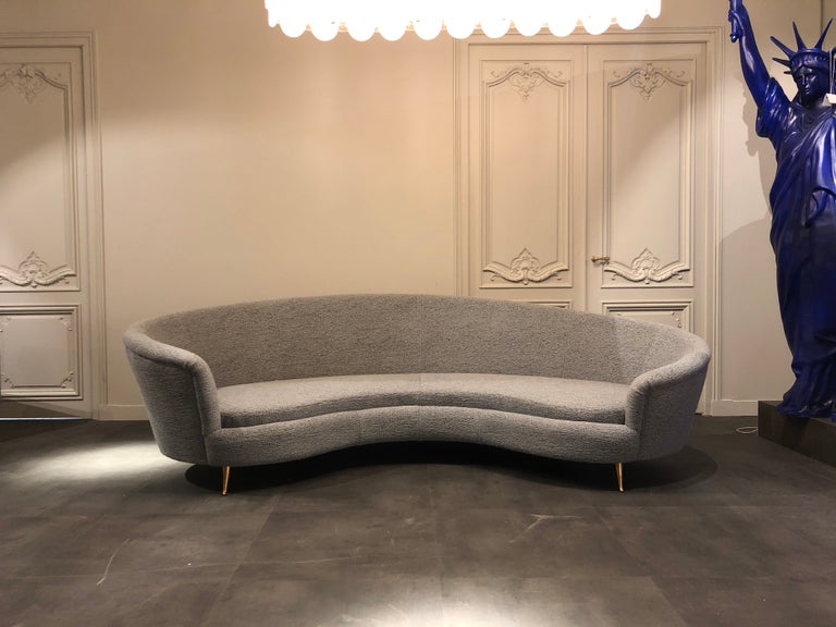 Vintage curved sofa, Circa 80 For Sale at 1stDibs