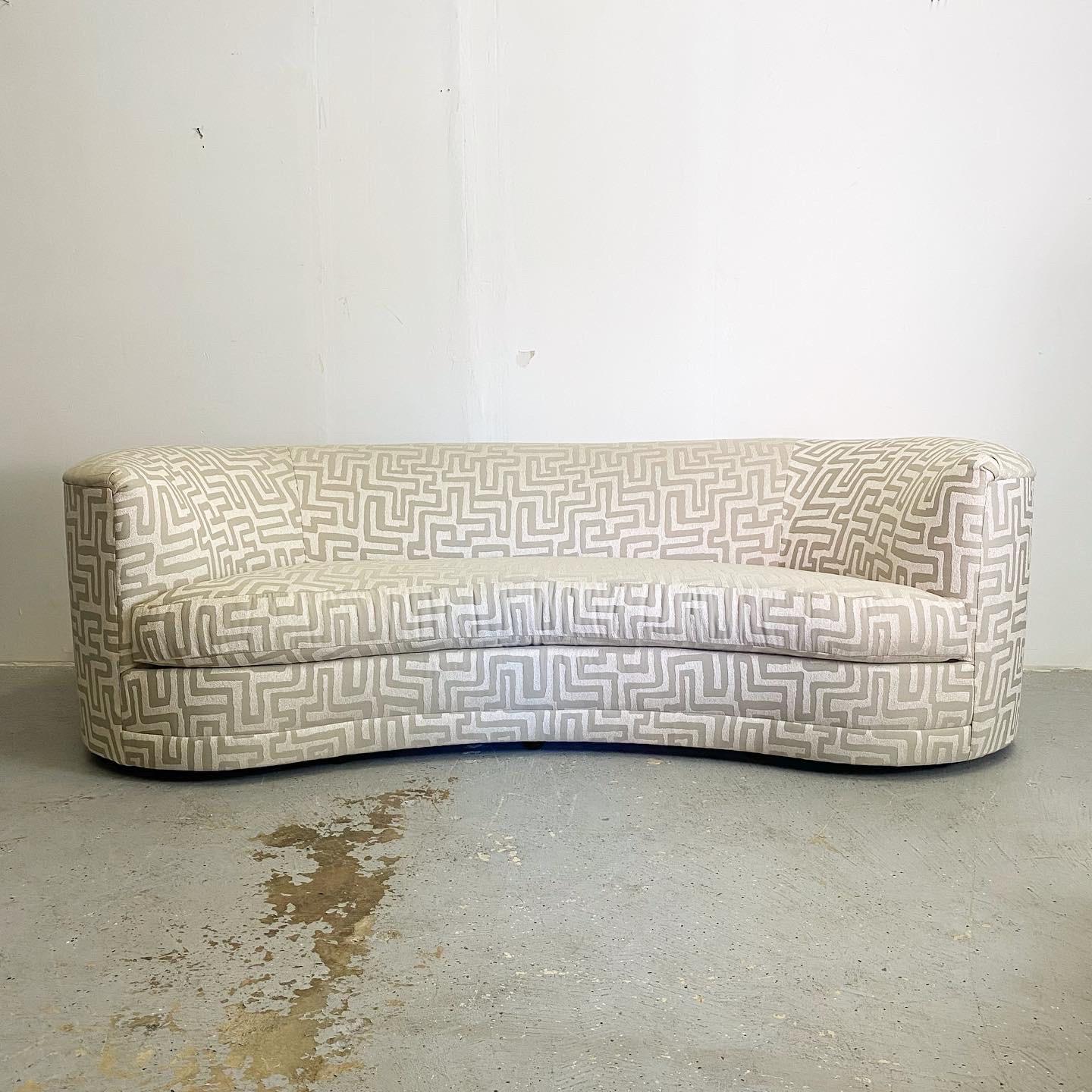 Post-Modern Vintage Curved Sofa, Newly Upholstered
