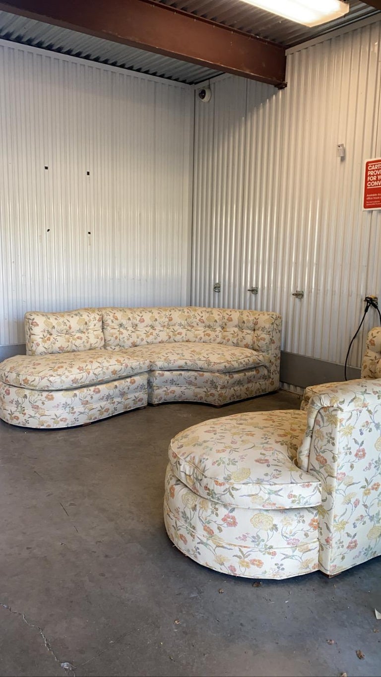 Vintage Curved Sofa / Sectional For Sale at 1stDibs