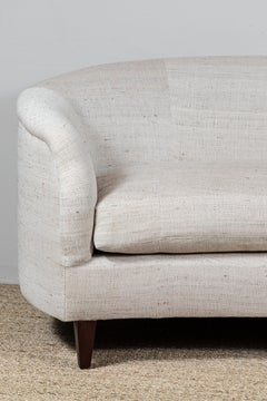 Vintage Curved Sofa with Pat McGann Workshop Upholstery Fabric