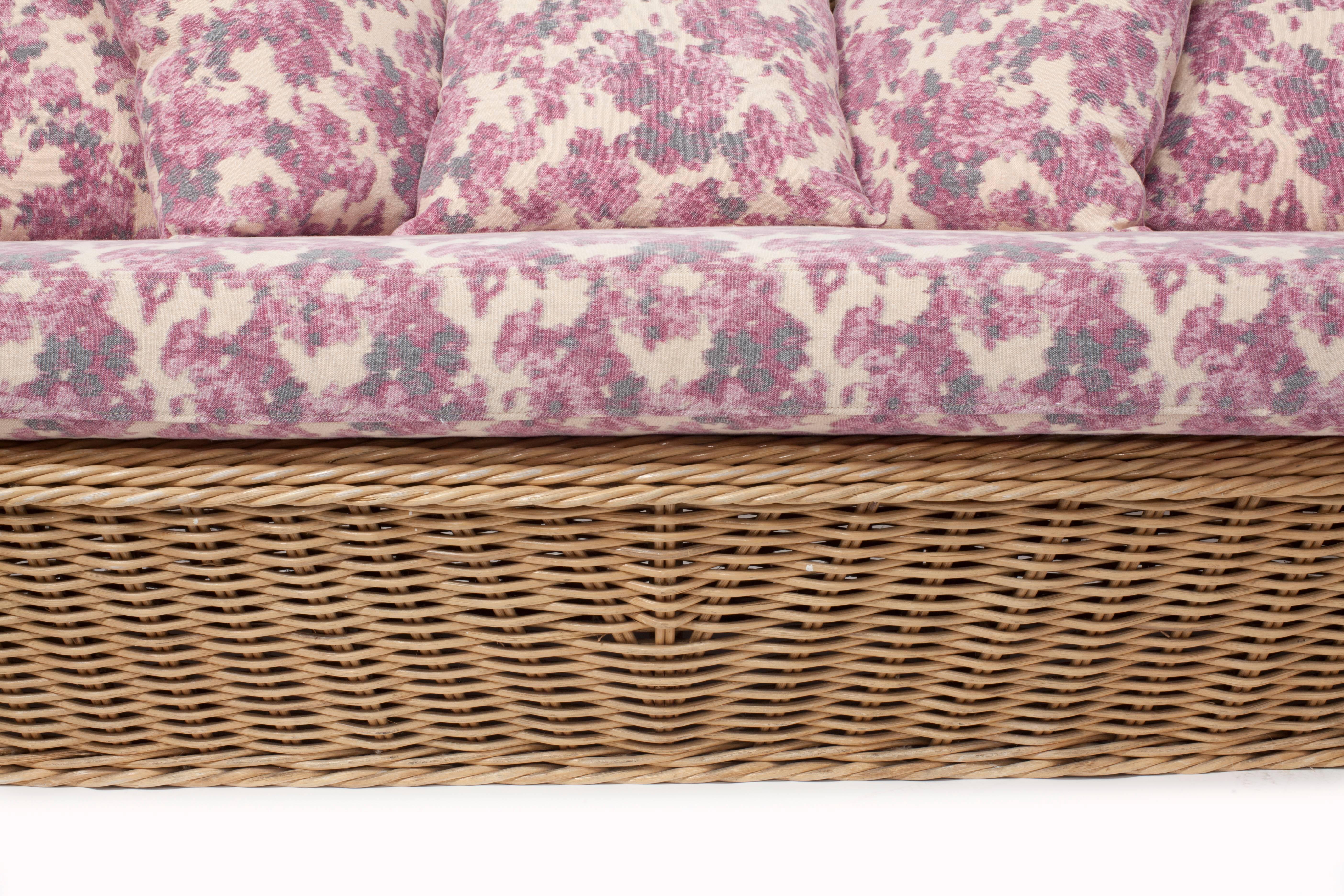pink floral sofa
