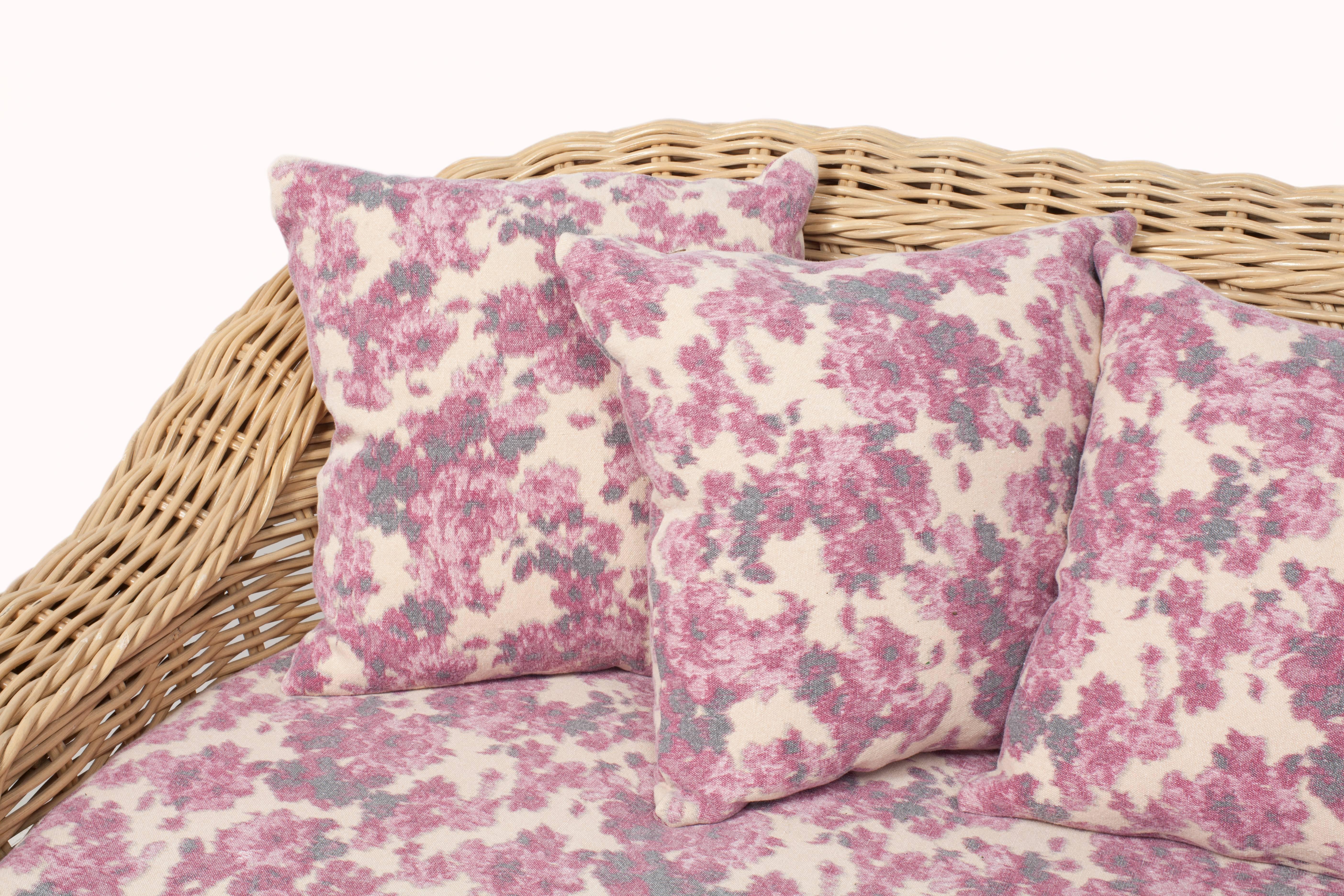 purple floral sofa