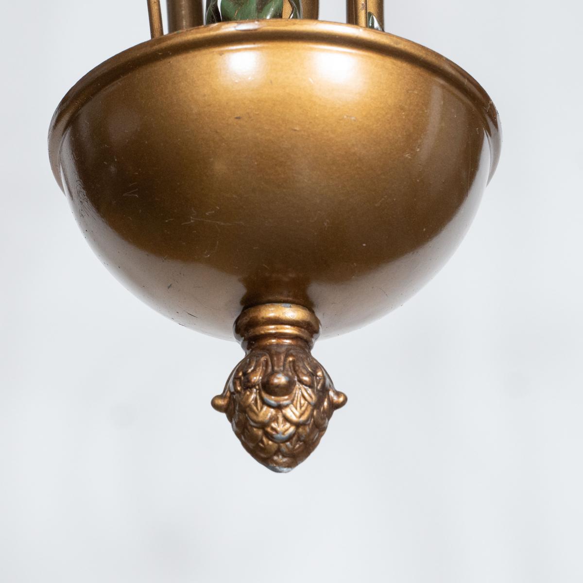 Lampadario vintage curvilineo in metallo verniciato in vendita 1