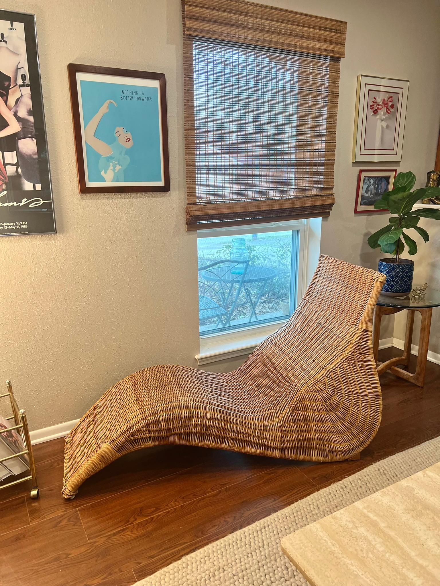Vintage Curvy Karlskrona Wicker Chairs Lounge for Ikea, circa 1990s In Good Condition In Houston, TX