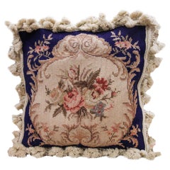 Vintage Cushion Cover Deep Blue Floral Pillow Case Sofa Armchair Scatter