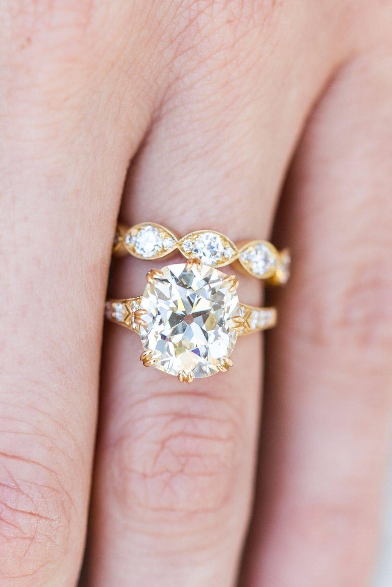 Vintage Cushion Cut Engagement Ring at 1stDibs