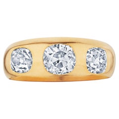 Anello con diamante d'epoca in oro rosa con taglio a cuscino