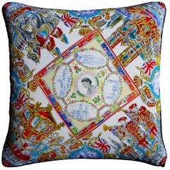 Vintage Cushions - '1953 Coronation Souvenir' - Bespoke luxury pillow Made in UK