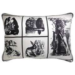 Vintage Cushions, Bespoke-Made Luxury Silk Pillow, 'La Fontaine', Made in UK