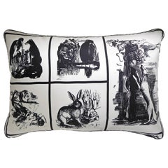 Vintage Cushions, Bespoke-Made Luxury Silk Pillow, 
La Fontaine
, Made in UK