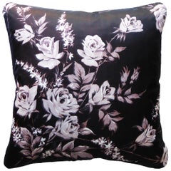 Vintage Cushions Bespoke-Made Luxury Silk Pillow 'Monochrome Fauna' Made in UK