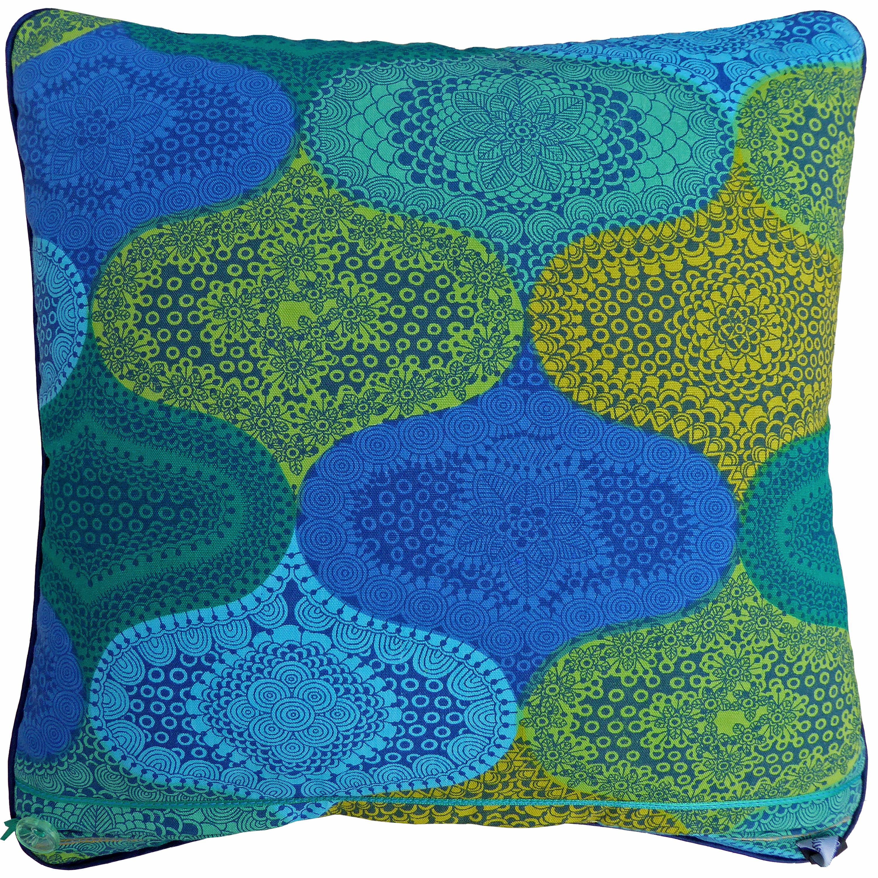 Alhambra,
circa 1970
British bespoke made pillow created by using original screen printed furnishing fabric designed by Heather Brown for Heals Fabrics Ltd. The colours remain as vibrant now as in the seventies. A sample of the Alhambra fabric can