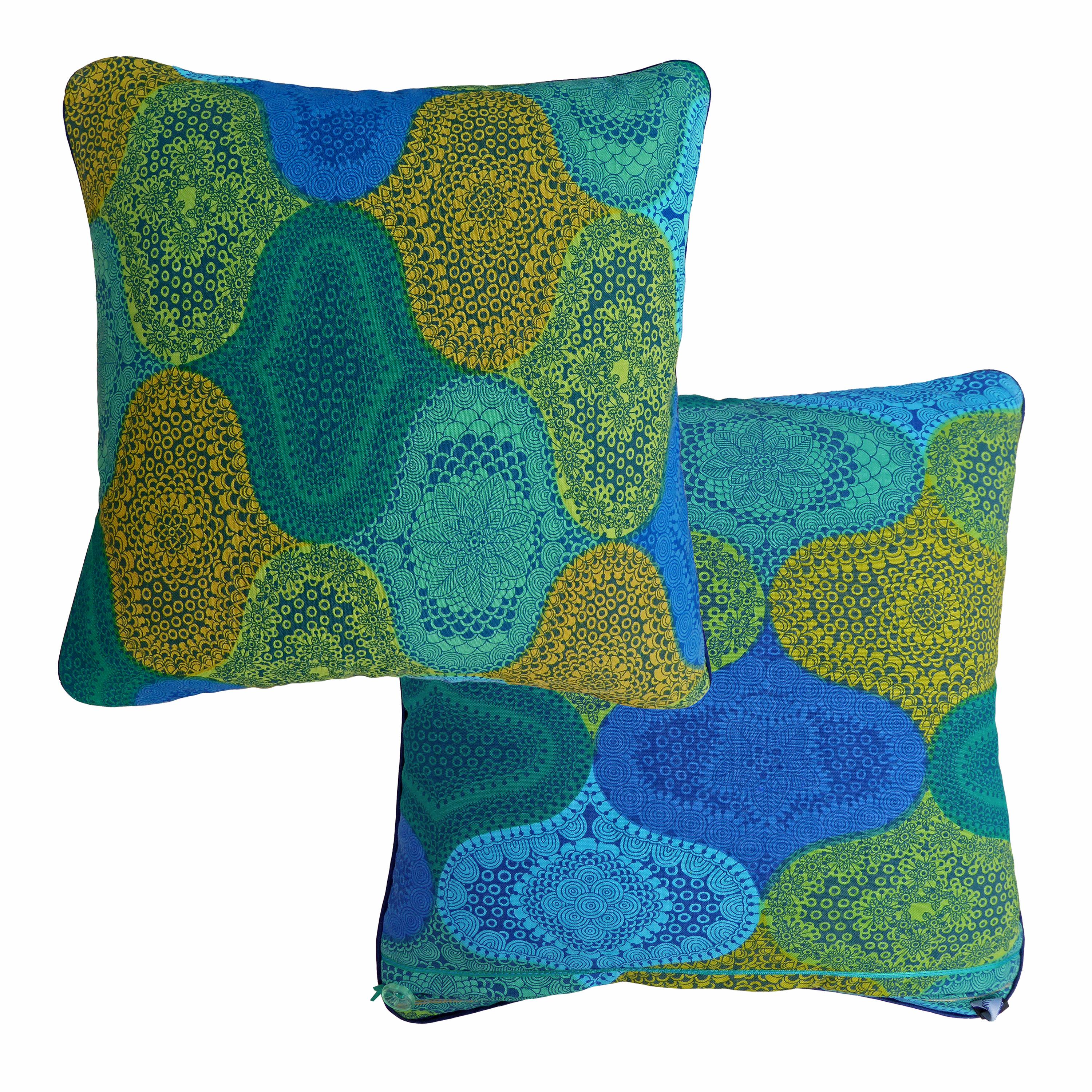 Mid-Century Modern Vintage Cushions Bespoke Made Midcentury Fabric Pillow Alhambra Made in London