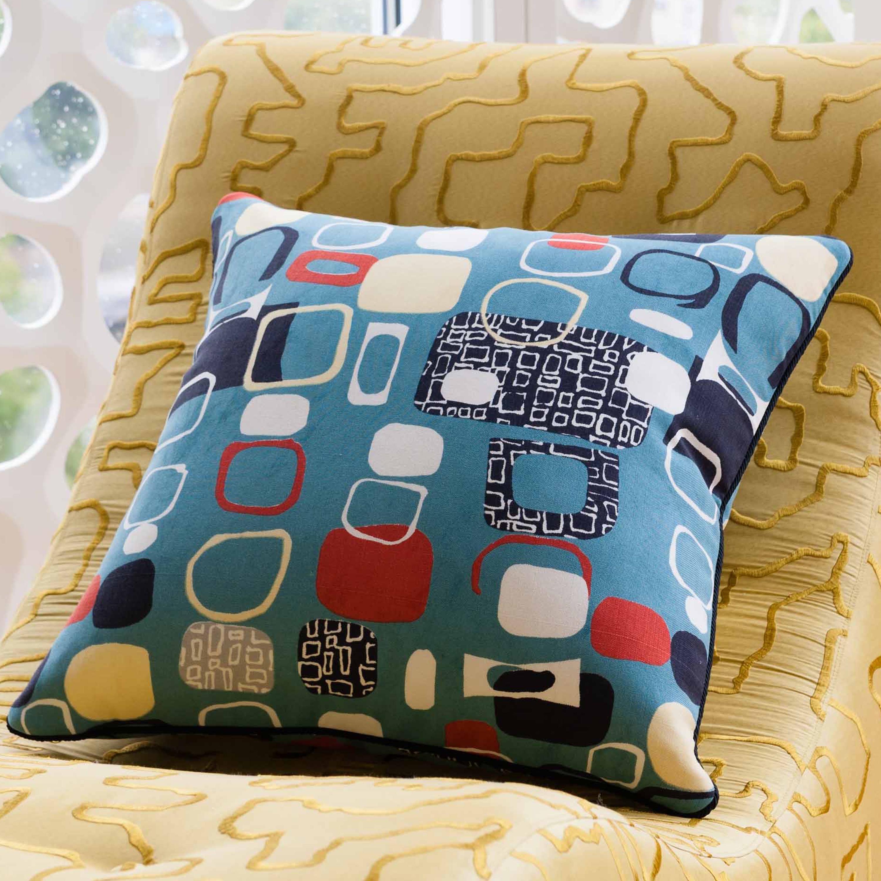 Hand-Crafted Vintage Cushions Bespoke Pillow 'Pebbles' Fabric by Designer Jacqueline Groag