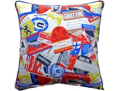 Vintage Cushions "Cunard White Star" Bespoke Silk Pillow - Made in London