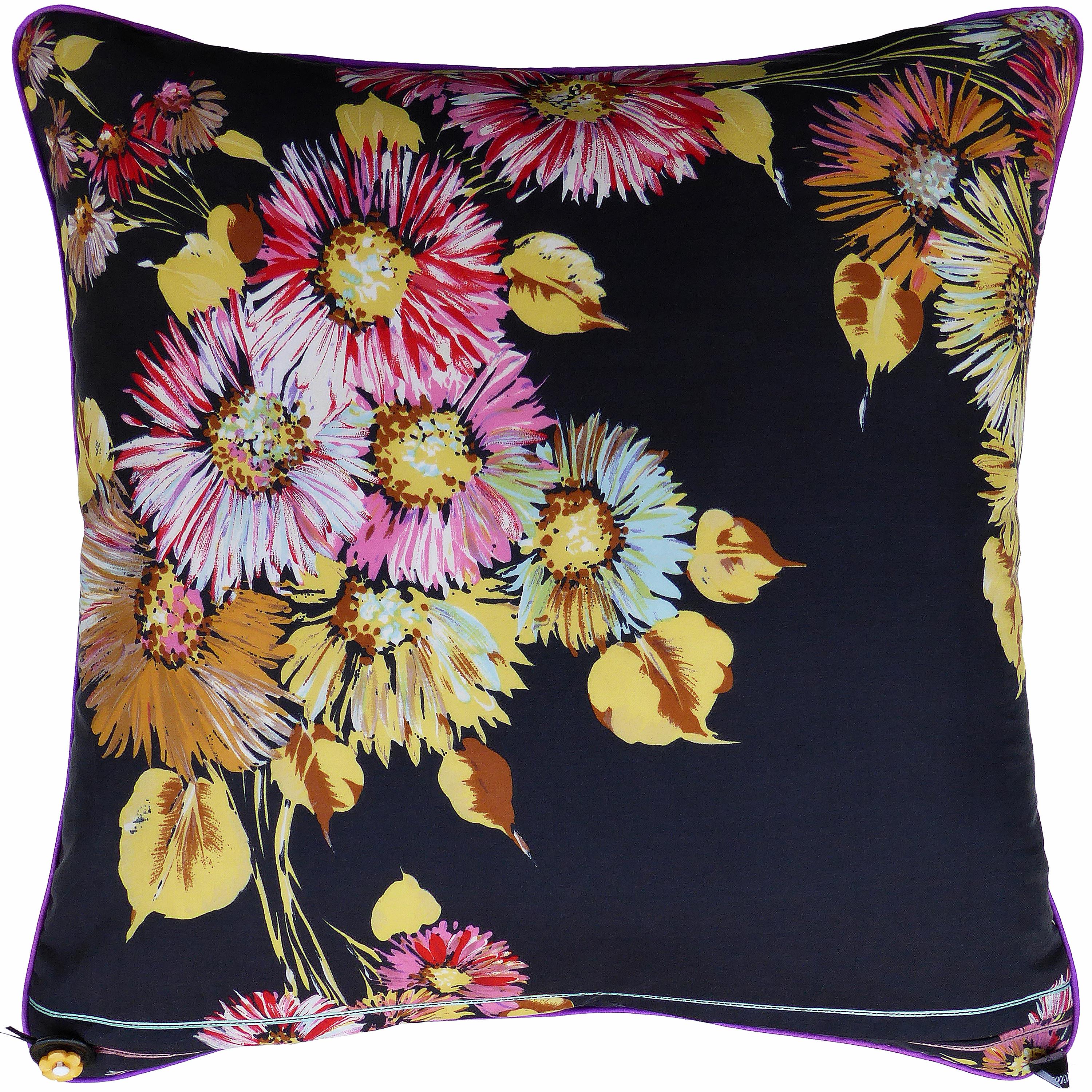 Hydrangeas
circa 1970 and 1980
British bespoke made luxury cushion created using original vintage silks with two beautiful and contrasting opposite sides, each featuring complimentary floral designs
Provenance; Britain
Made by Nichollette