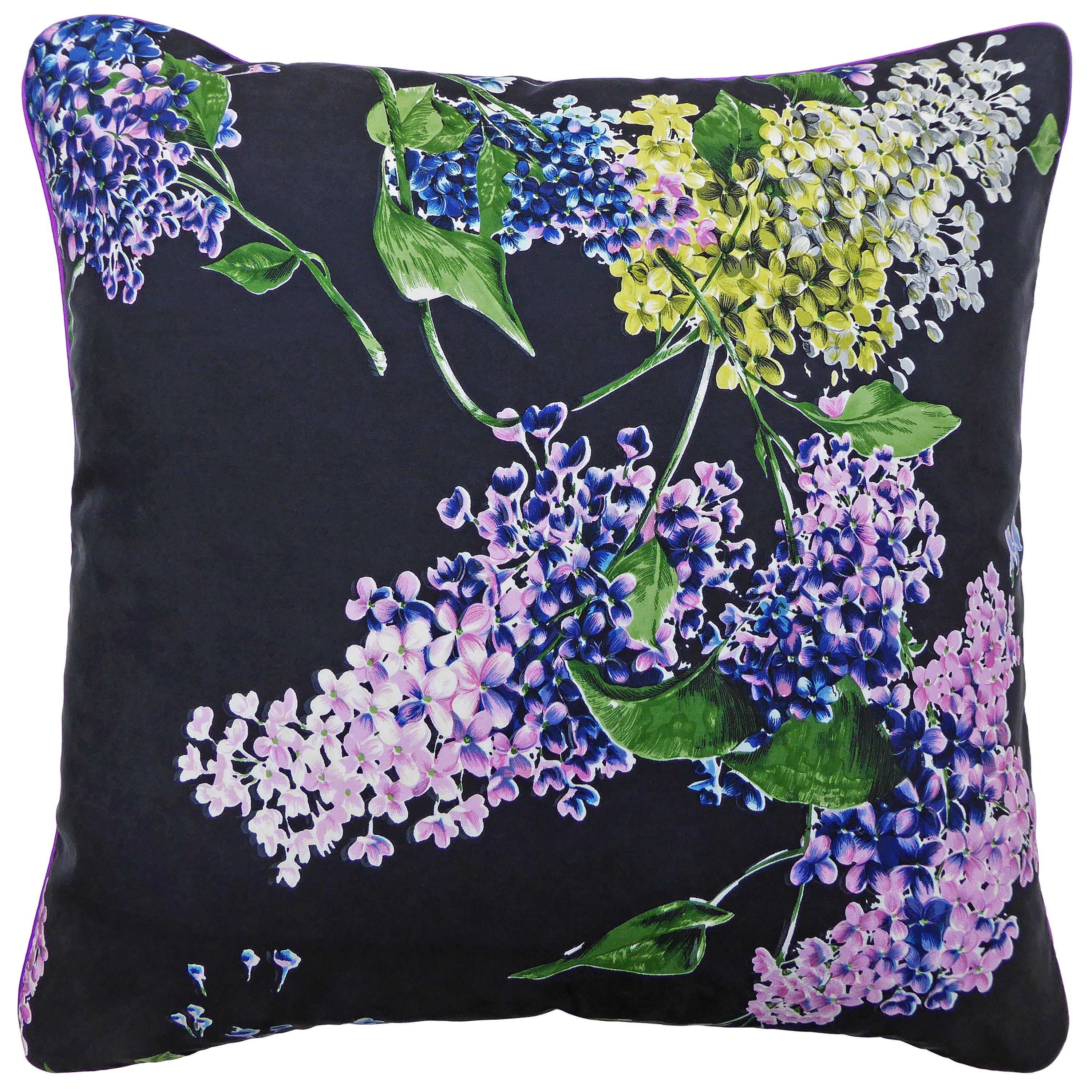Vintage Cushions 'Hydrangeas' Bespoke Luxury Silk Pillow/Cushion, Made in Uk