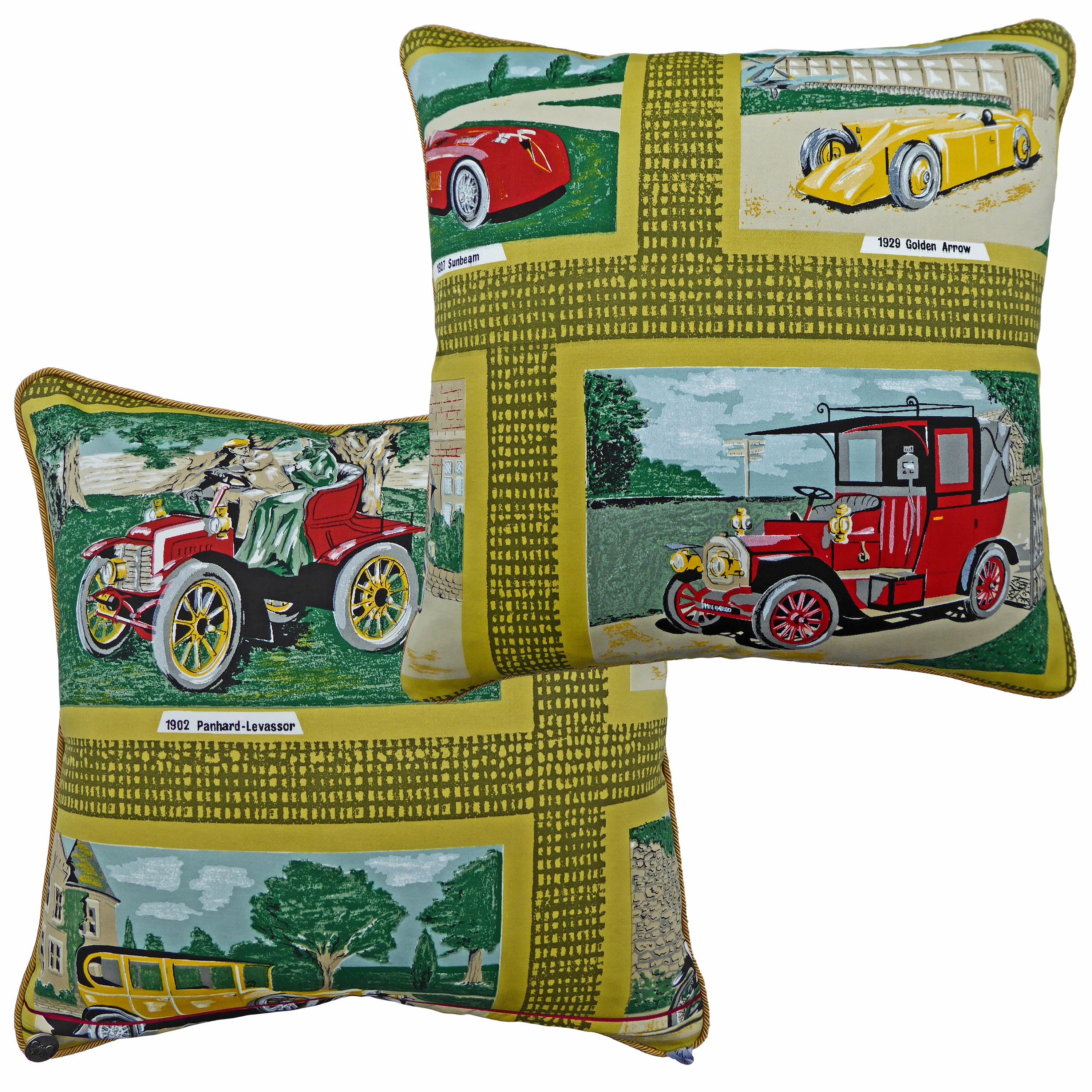 Mid-Century Modern 'Vintage Cushions' Luxury Bespoke-Made Pillow '1929 Golden Arrow' Made in London