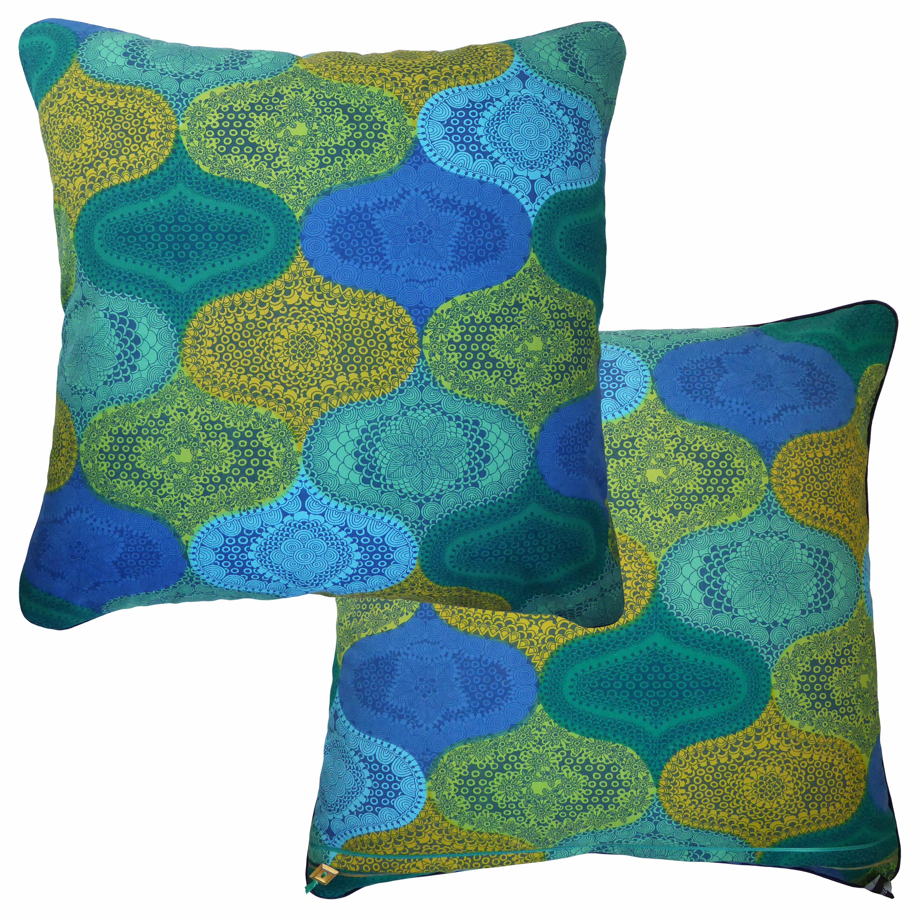Mid-Century Modern ‘Vintage Cushions’ Luxury Bespoke-Made Pillow ‘Alhambra', Made in London
