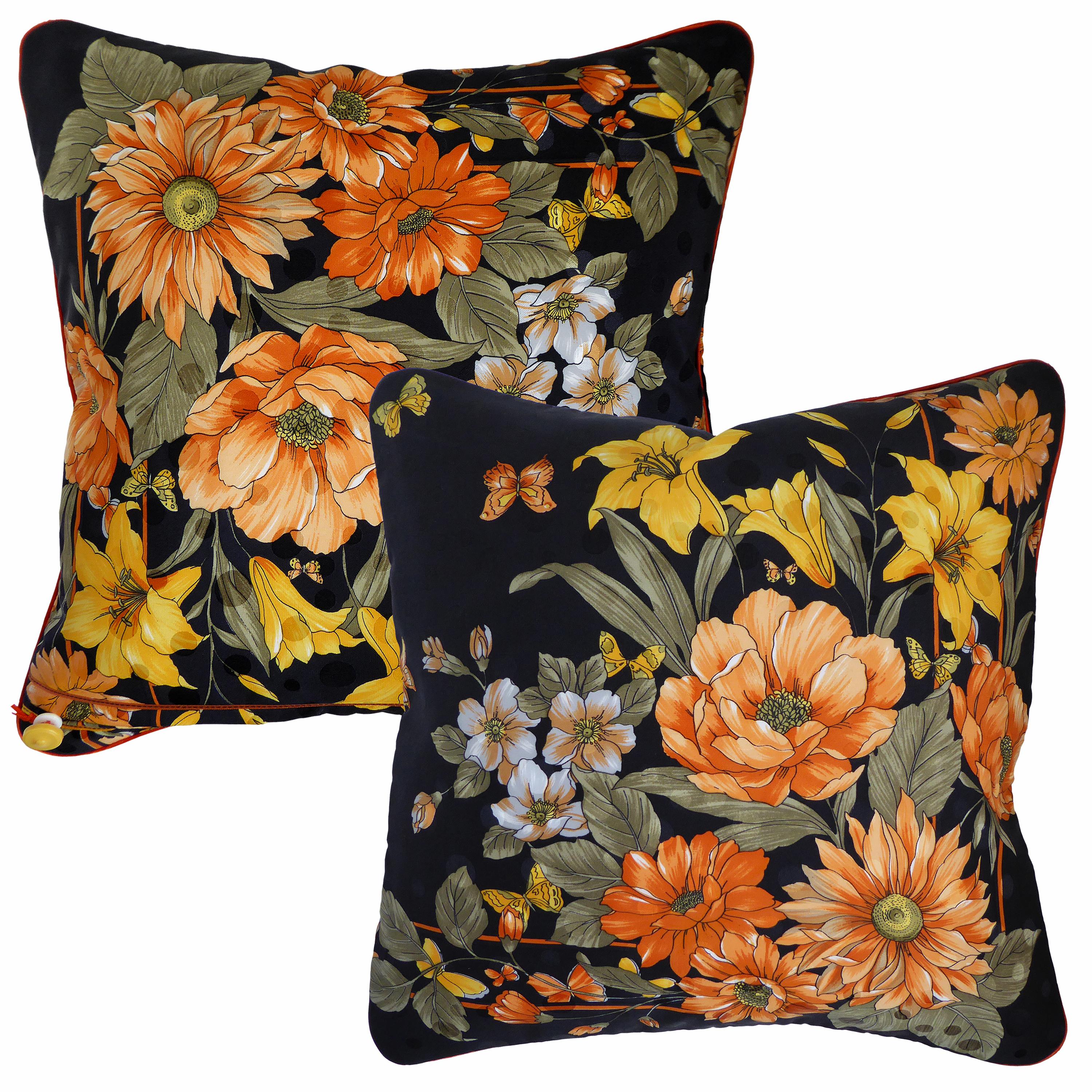 Organic Modern 'Vintage Cushions', Luxury Bespoke-Made Pillow 'Auriella Fall' British Made