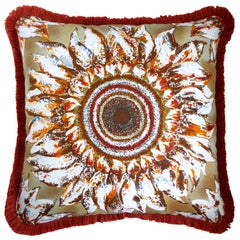 ‘Vintage Cushions’ Luxury Bespoke-made Pillow ‘Ferrara Sunflower' Made in London
