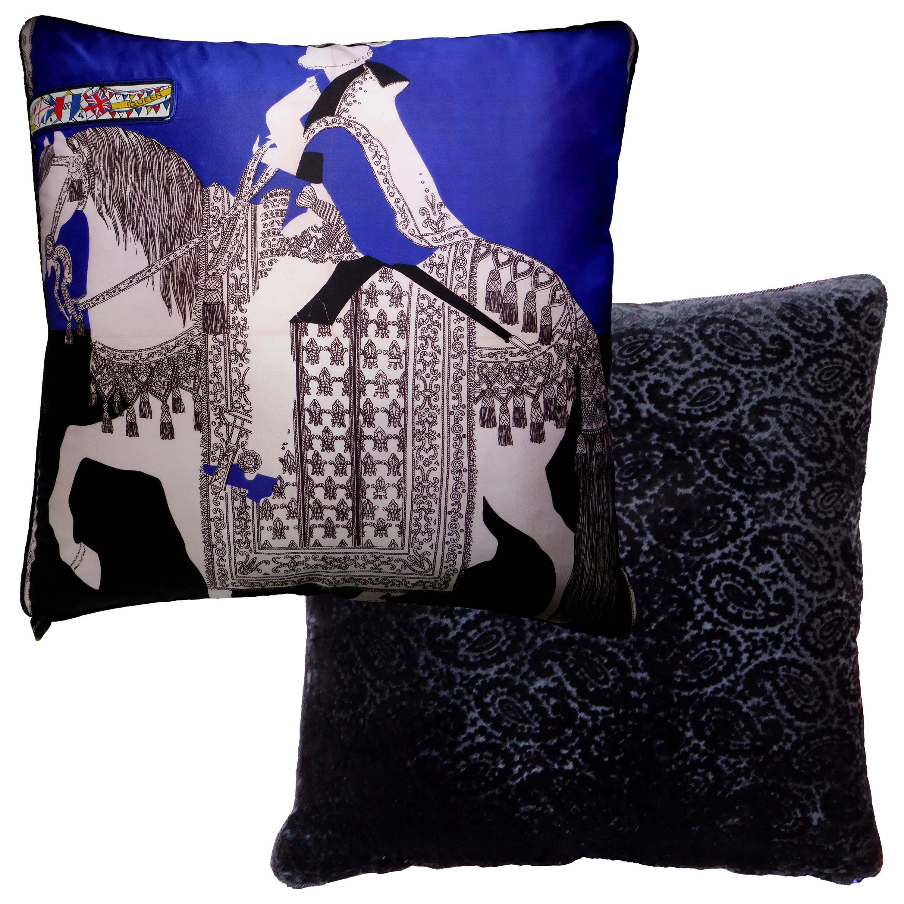 Mid-Century Modern 'Vintage Cushions', Luxury Bespoke-Made Pillow 'Medieval Pageant' British Made