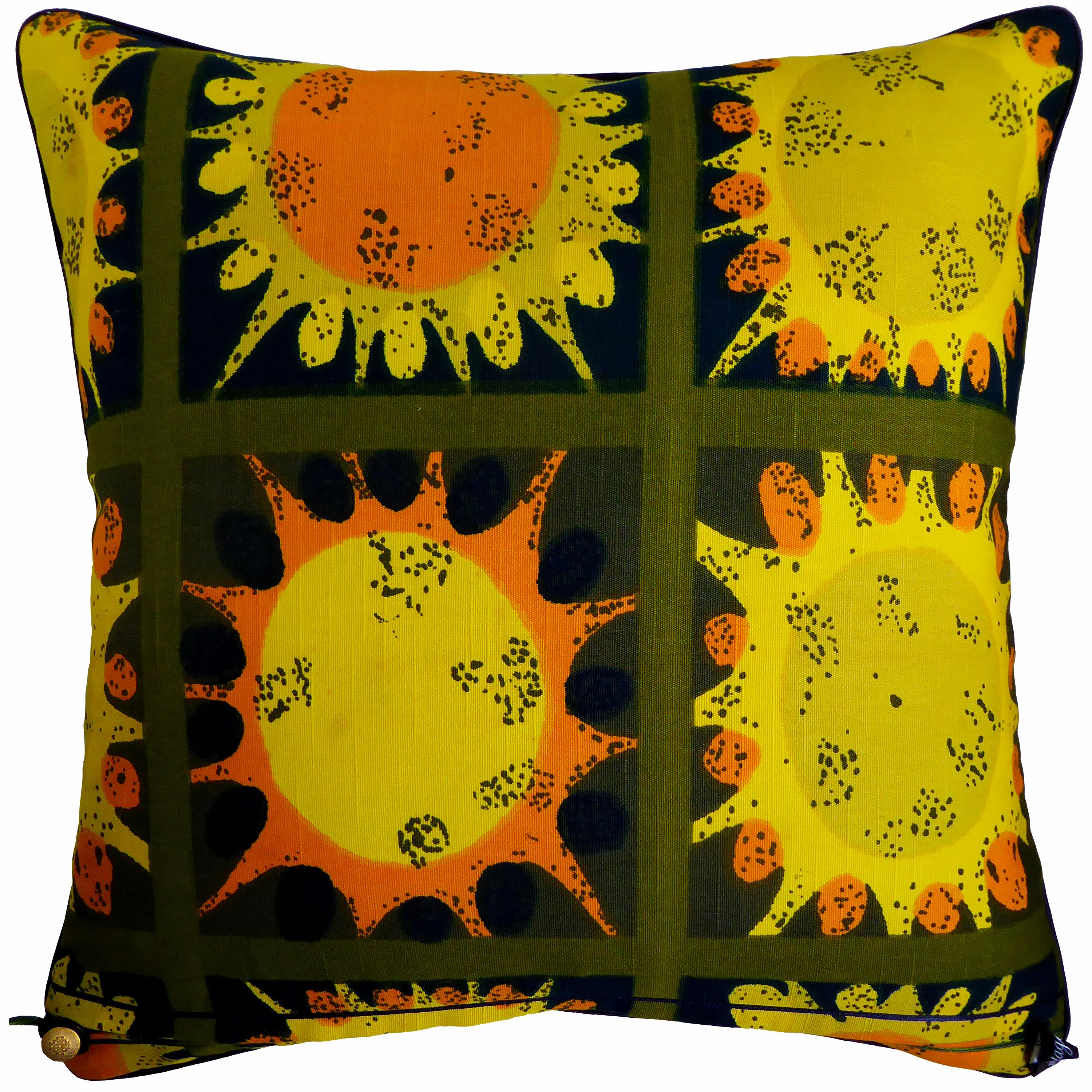 Mid-Century Modern Vintage Cushions, Luxury Bespoke-Made Pillow ‘Paintball', Made in London