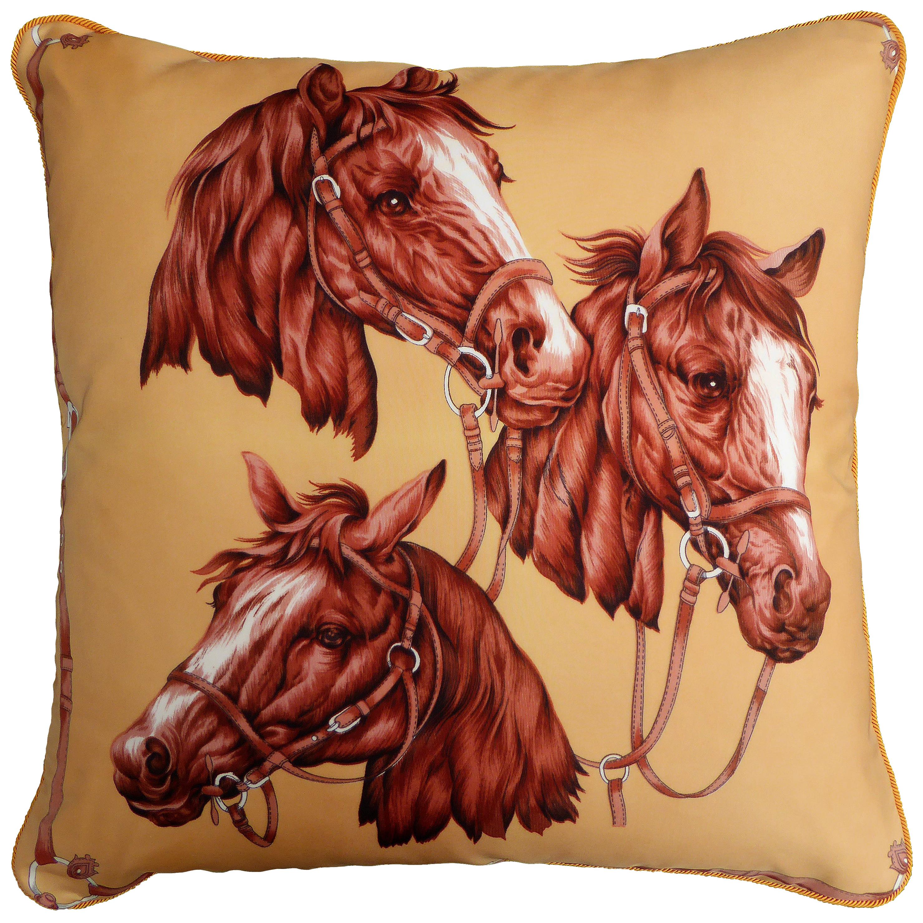 'Vintage Cushions', Luxury Bespoke-Made Pillow 'Pale Horses' British Made