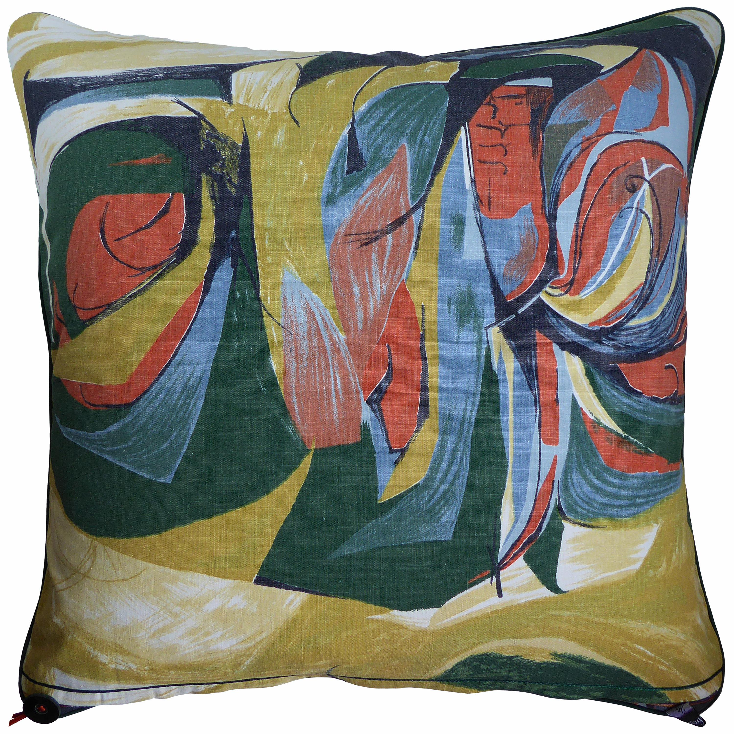 British Vintage Cushions, Bespoke made Mid-century Pillow ‘Sweet Corn', Made in London