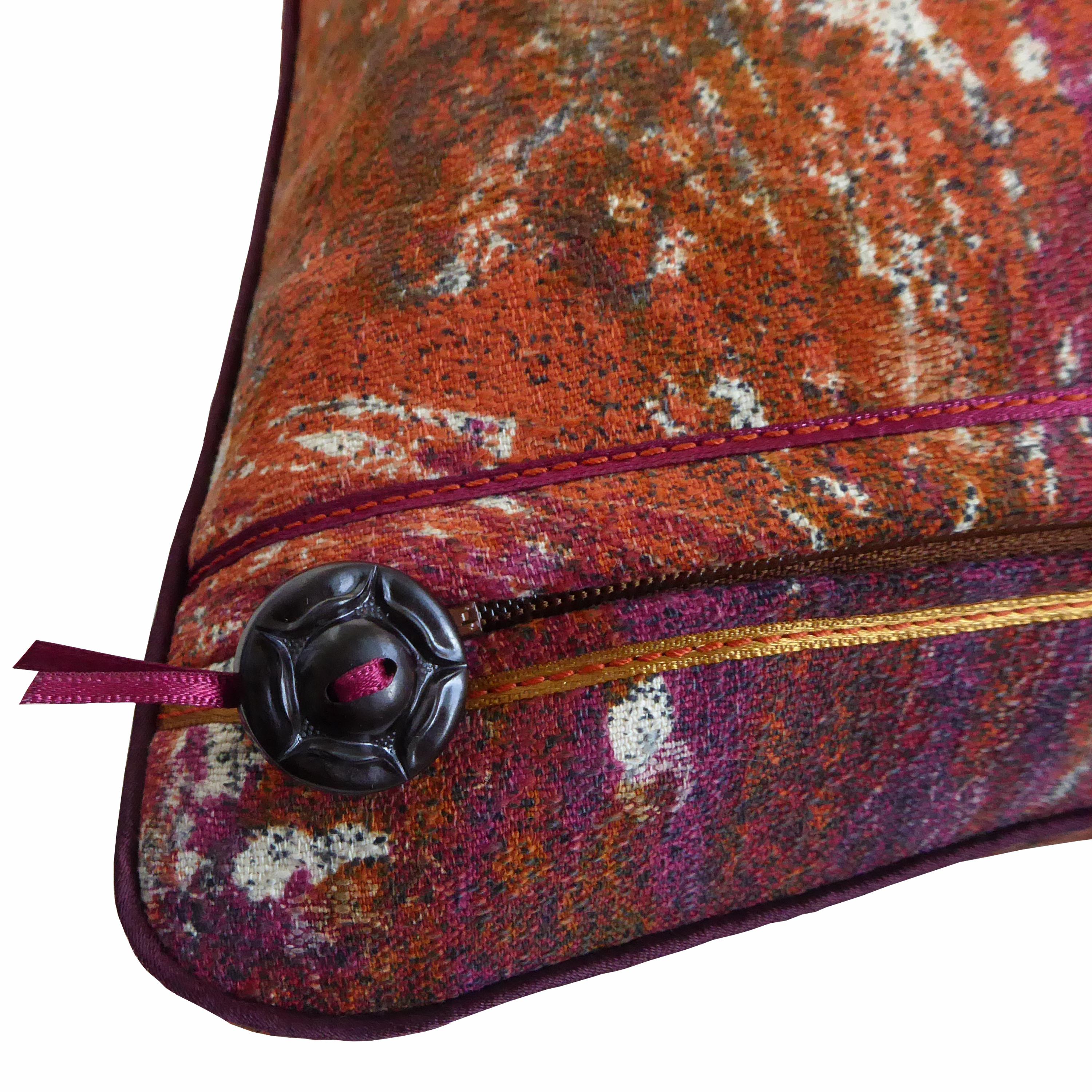 Mid-Century Modern ‘Vintage Cushions’ Luxury Bespoke-Made Pillow ‘Tapa', Made in London