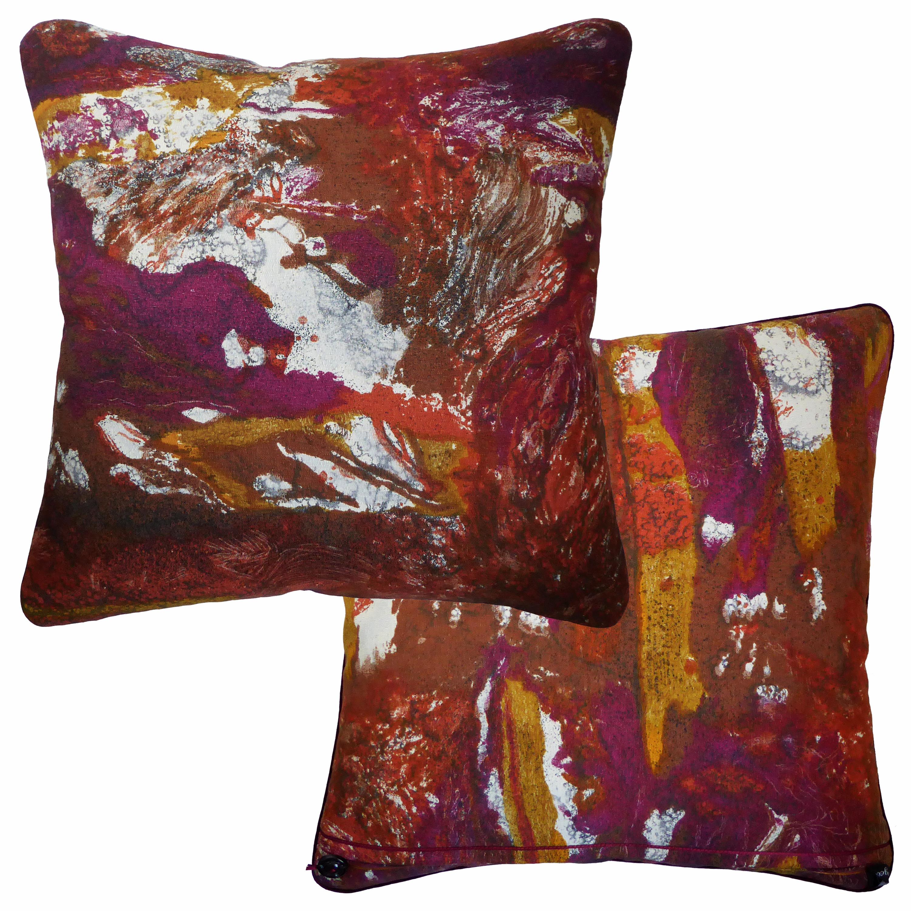 English ‘Vintage Cushions’ Luxury Bespoke-Made Pillow ‘Tapa', Made in London