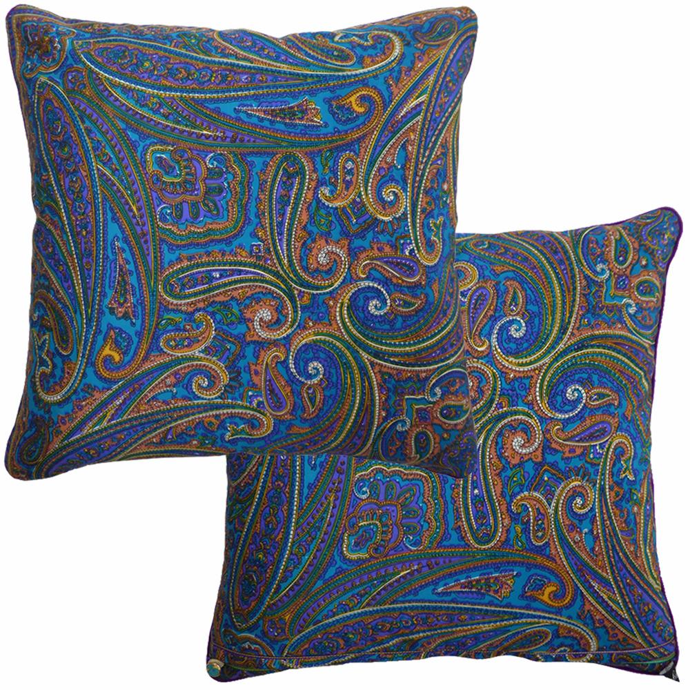 Mid-Century Modern 'Vintage Cushions' Luxury Bespoke-Made Silk Pillow 'Amaranth', Made in London