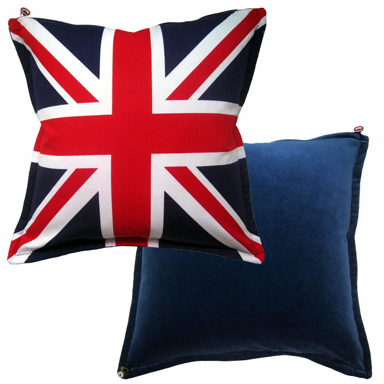 Organic Modern 'Vintage Cushions' Luxury Bespoke Pillow ‘Velvet Flag-let', Made in UK